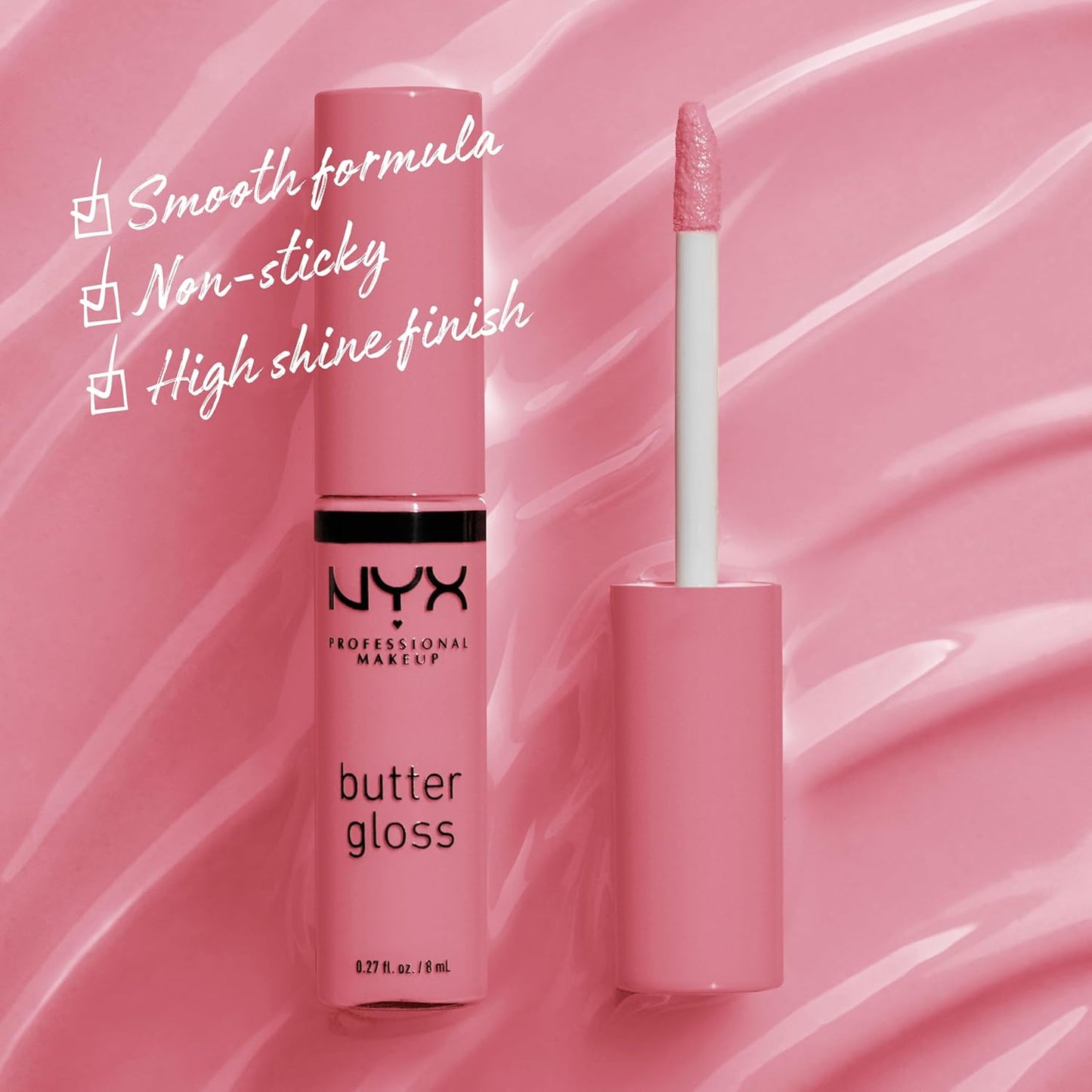 NYX PROFESSIONAL MAKEUP Butter Gloss, Non-Sticky Lip Gloss - Angel Food Cake (True Mauve)-Velvo Beauty