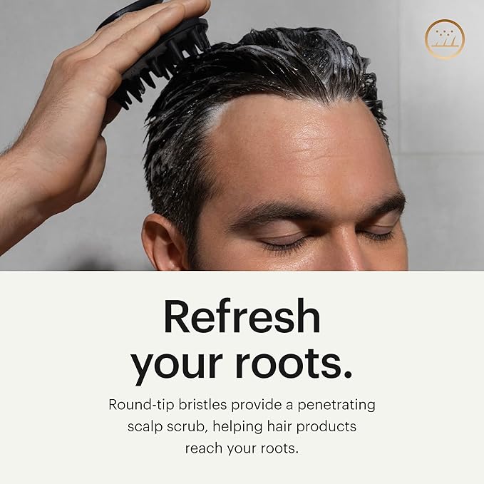 MANSCAPED® The Scalp Buffer Men’s Silicone Head Scrubber – Premium Cleansing & Exfoliating Hair Brush, Ergonomic Handheld Design for Gentle Scalp Massage (1-Pack)-Velvo Beauty