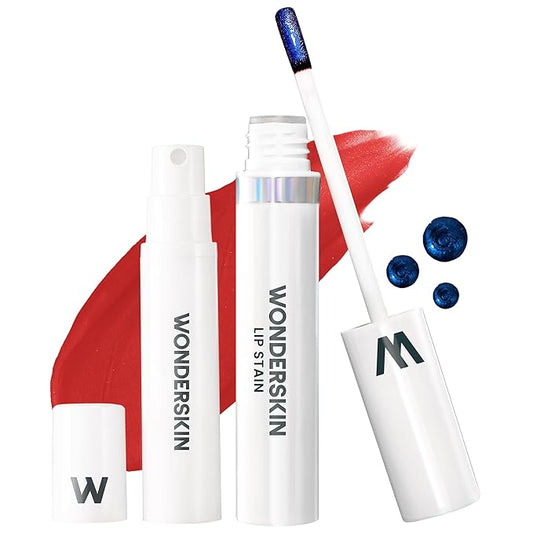 Wonderskin Wonder Blading Lip Stain Peel Off and Reveal Kit - Long Lasting, Waterproof Red Lip Tint, Transfer Proof Natural Lip Stain Kit (Hayley)-Velvo Beauty