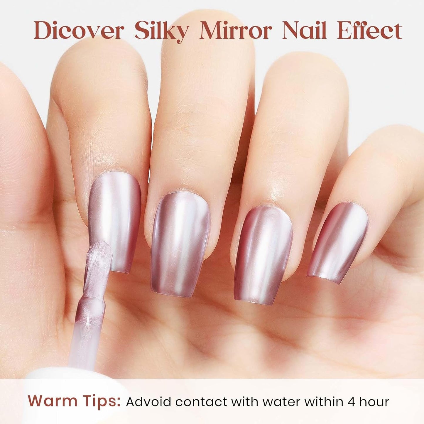 MIZHSE Pink Mirror Nail Polish, Quick Dry Metallic Nail Polish, Air Dry Fast Chrome Nail Lacquer Bright Color Oil-based Nail Art Manicure DIY Home-Velvo Beauty