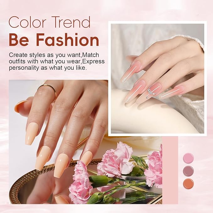 JEWHITENY Poly Extension Gel Kit With 48W LED Nail Lamp 14 Colors Builder Extension Gel All-in-One French Kit Nail Art Design Beginner Kit-Velvo Beauty