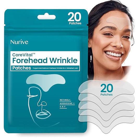 Advanced Wrinkle Patches 60ct Smile Line, Frown Line Wrinkle Patches for Facial Korean Skin Care Face Wrinkle Tape Invisible Overnight with Retinol & Collagen (Large (Forehead))-Velvo Beauty