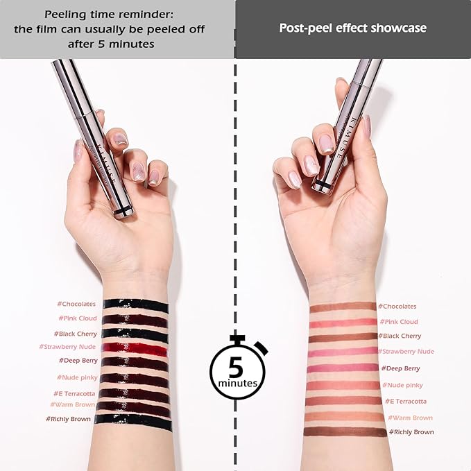KIMUSE Peel Off Lip Liner Stain, Long Lasting Lip Tint Stain, Waterproof, Transfer-Proof, Highly Pigmented Color Lip Stain Liner, Matte Finish-Velvo Beauty