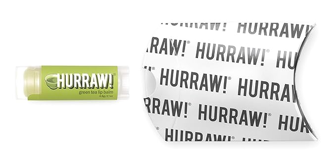 Hurraw! Green Tea Lip Balm: Organic, Certified Vegan, Cruelty and Gluten Free. Non-GMO, 100% Natural Ingredients. Bee, Shea, Soy and Palm Free. Made in USA-Velvo Beauty
