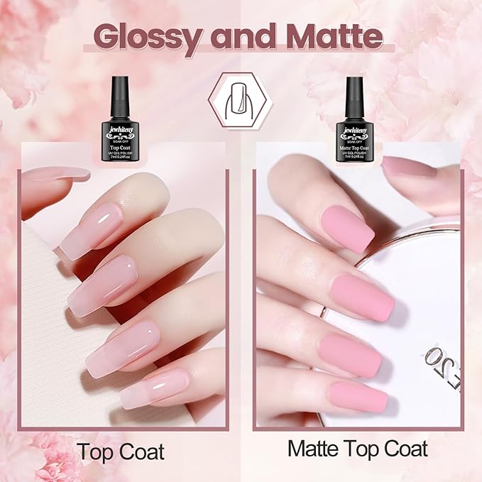 JEWHITENY 14 Colors Poly Extension Gel Nail Kit With U V Lamp Nude Pink White Brown All In One Poly Gel Starter Kit With Base Top Coat Manicure Salon Frence Nail Art DIY-Velvo Beauty