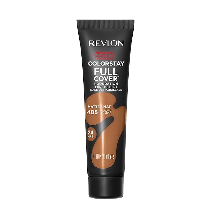 Revlon ColorStay Full Cover Longwear Matte Foundation, Heat & Sweat Resistant Lightweight Face Makeup, Almond (405), 1.0 oz-Velvo Beauty