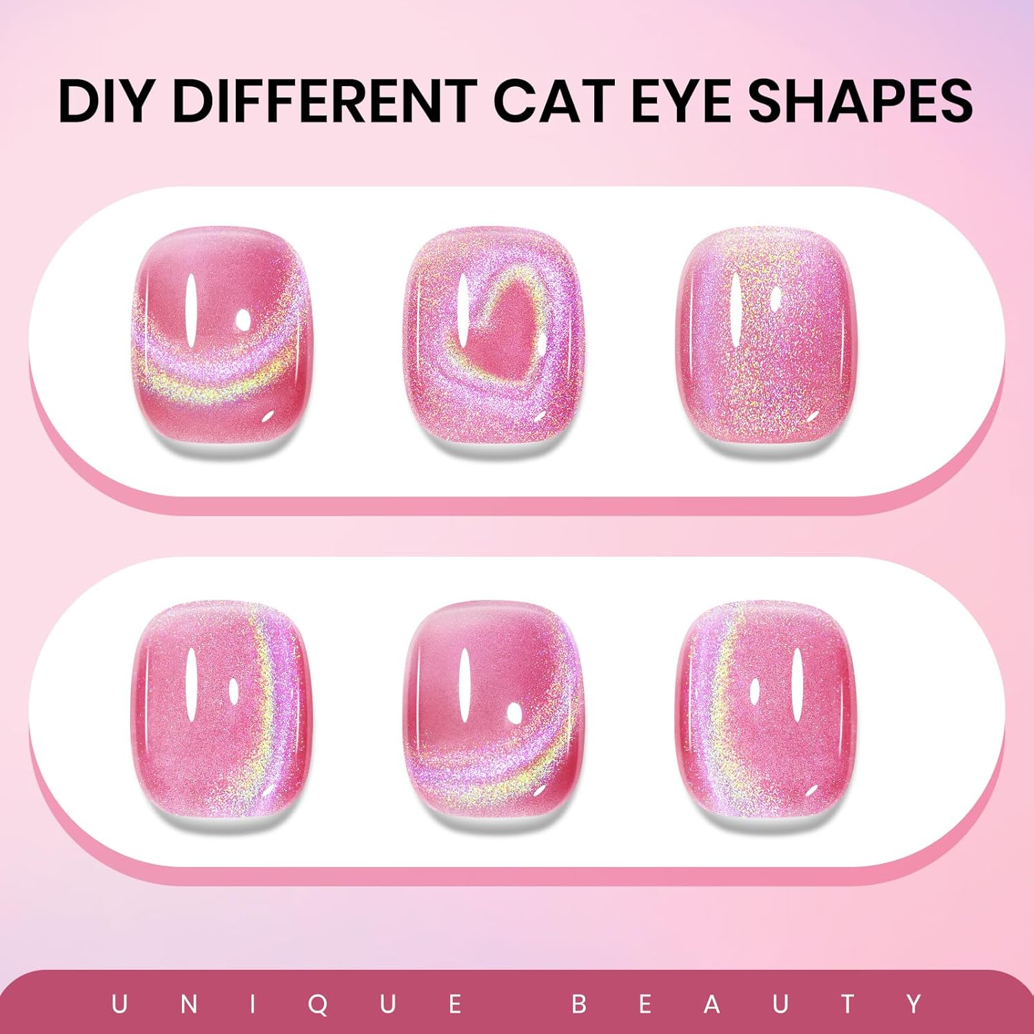 UV Gel Polish Cat Eye with Magnetic Nail Gel Polish Holographic Cat Eye Gels Nails for Home DIY 15ml/0.54fl oz with Magnet Soak Off UV Manicure Gift for Women Girls-Velvo Beauty