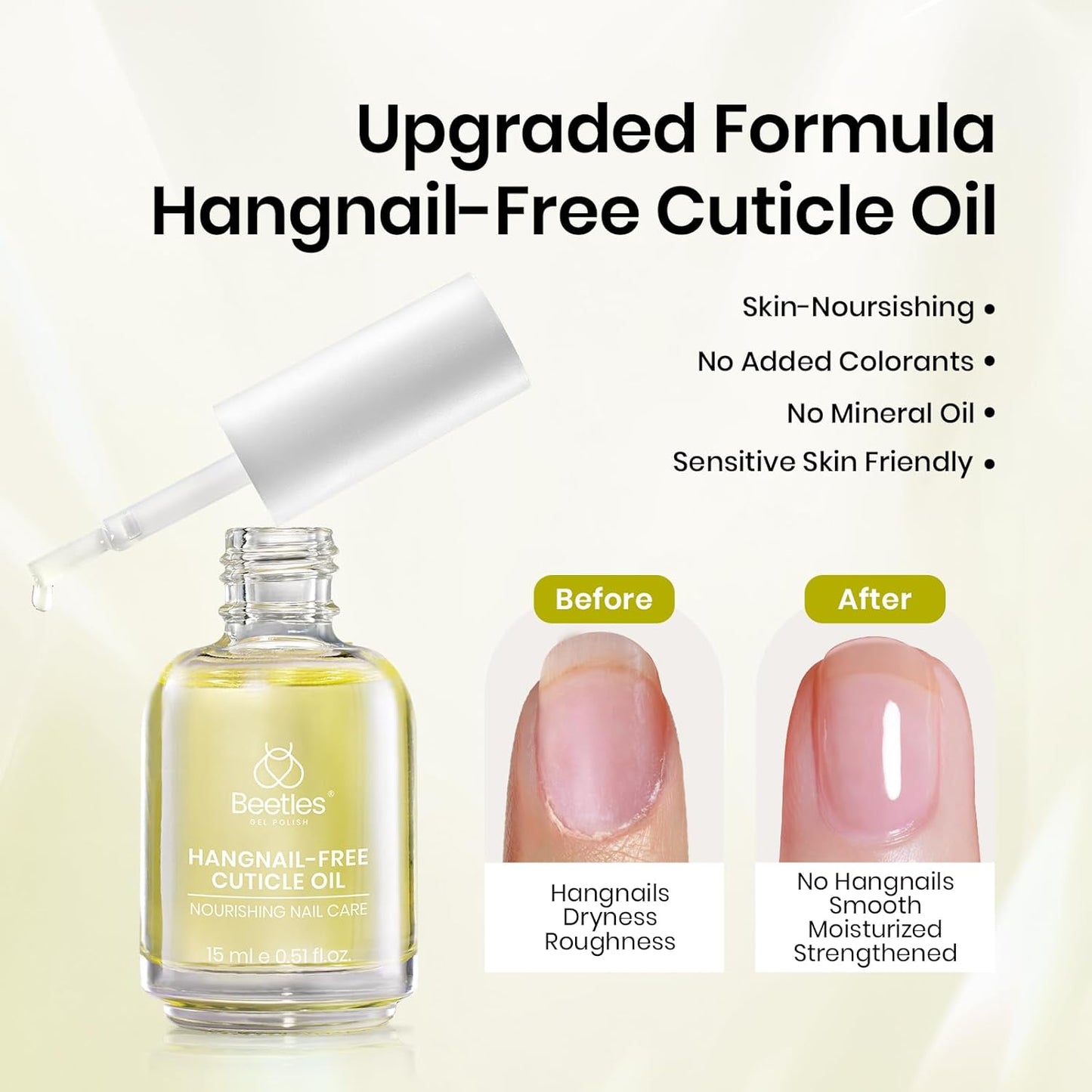 Beetles Gel Top Coat Base Coat Cuticle Oil Set, 3Pcs 15ml No Wipe Top Coat Gel Nail Polish Glossy Shine Long Lasting Cuticle Protectors Kit Oil Care for Dry Damaged Cuticles Gift for Women-Velvo Beauty