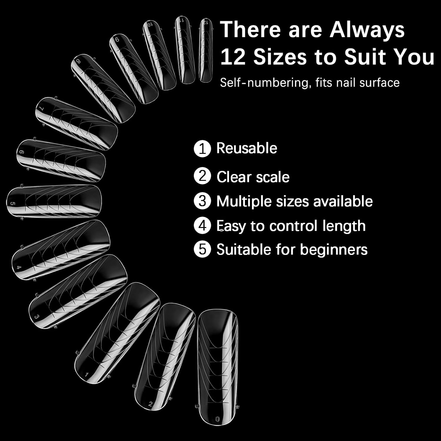 130 Pcs Poly Extension Gel Dual Nail Forms Nail Molds With Scale Builder Coffin Nail for Gel Manicure Nail Art Design Salon DIY at Home (Long Round-Head Dual Nail Forms Set)-Velvo Beauty