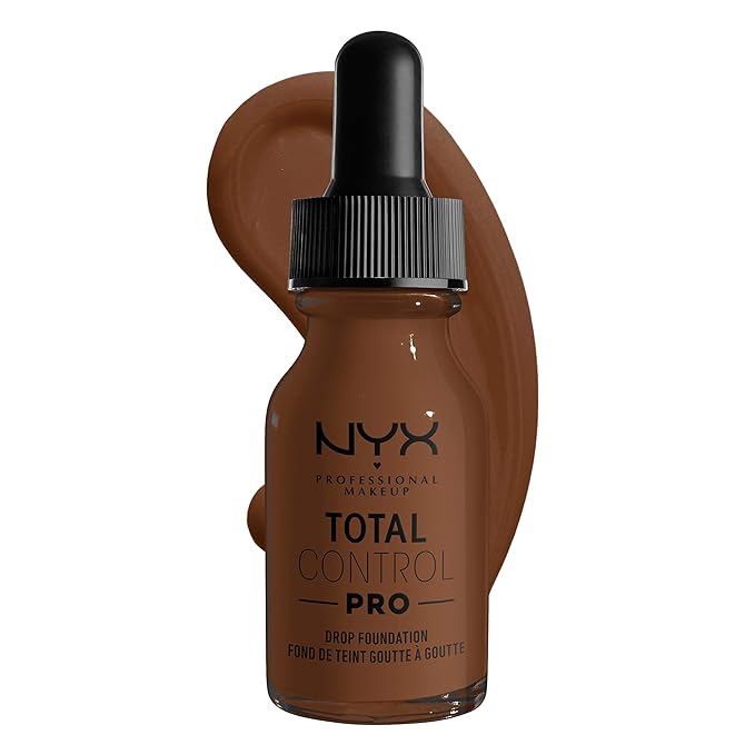 NYX PROFESSIONAL MAKEUP Total Control Pro Drop Foundation, Skin-True Buildable Coverage - Cocoa-Velvo Beauty