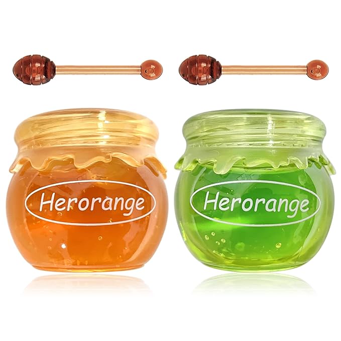 2PCS Bee Lip Balm Honey Pot,Honey Jam Lip Mask,Lip Exfoliating Bee Balm,Lip Exfoliating Bee Balm,Jelly Honey Pot Lip Mask,Hydrating & Prevention Dry and Cracked Lip Scrubs Exfoliator-Velvo Beauty