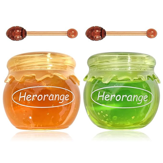 2PCS Bee Lip Balm Honey Pot,Honey Jam Lip Mask,Lip Exfoliating Bee Balm,Lip Exfoliating Bee Balm,Jelly Honey Pot Lip Mask,Hydrating & Prevention Dry and Cracked Lip Scrubs Exfoliator-Velvo Beauty