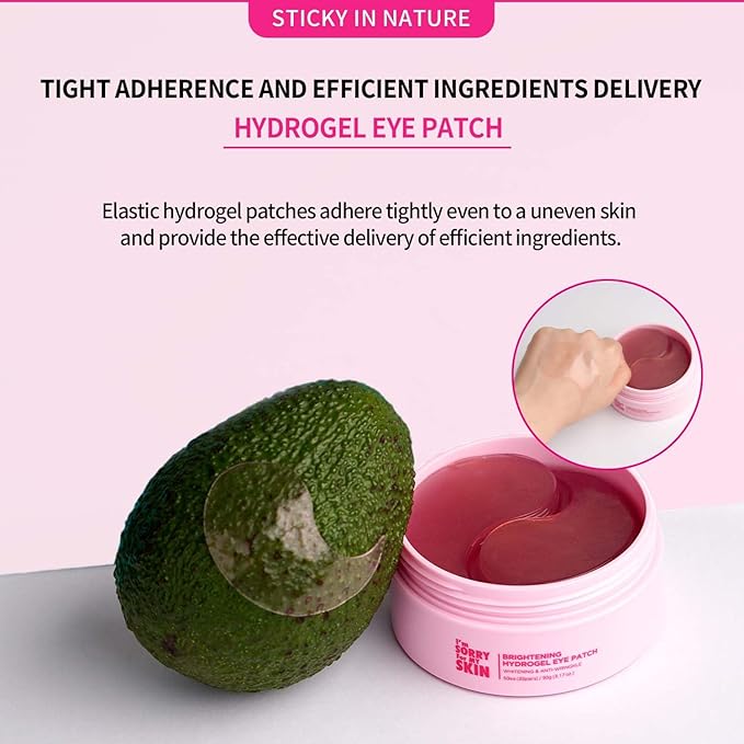 Brightening Hydrogel Eye Patch - Eye Patches for Puffy Eyes and Dark Circles Remover, Under Eye Mask Self Care Gifts for Women - Eye Bag Treatment Skin Care, 60 EA 3.17oz / 90g-Velvo Beauty