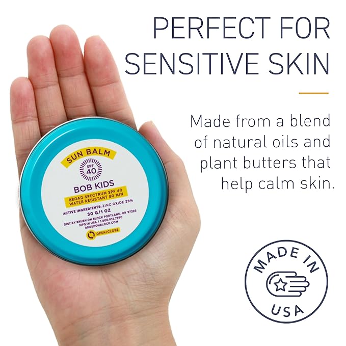 BOB KIDS Balm, SPF 40 Broad Spectrum Mineral Sun Protection, Hydrating, Perfect for Winter and Water Sports, Safe for Sensitive Skin, For All Ages-Velvo Beauty