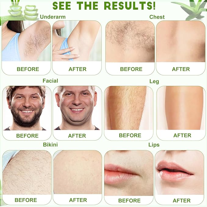 PURPLESKY Wax, 1lb Green Hard Wax Beads for Coarse Hair Removal, Waxing Beads for Bikini, Leg, Back, Face, Brazilian Wax for Women & Girls, Biodegradable, All Skin Types, Unisex, Whole Body-Velvo Beauty