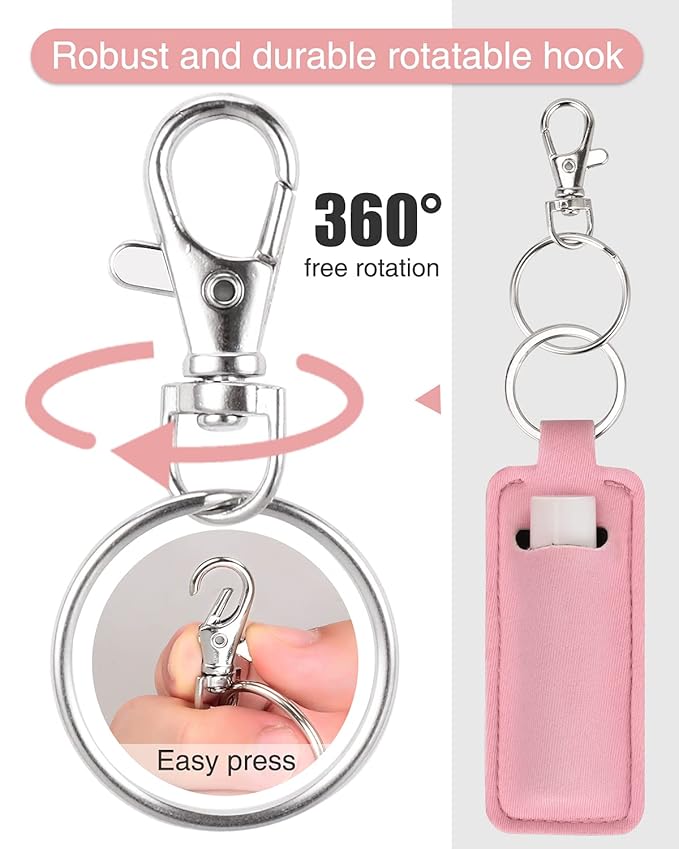 Chapstick Holder Lip Balm Sleeve Pouch Chapstick Holder With Clip Lipstick Lip Gloss Holder Stocking Stuffers Gift for Women (7pcs)-Velvo Beauty