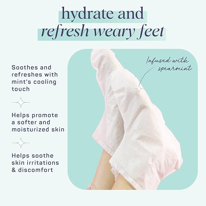 SpaLife Moisturizing Hand Gloves and Foot Sockies Bundle - 4 Hand Gloves & 4 Foot Sockies Set for Hydrating Dry, Cracked Hands and Feet - Repairing Skincare Mini Gift Set-Velvo Beauty