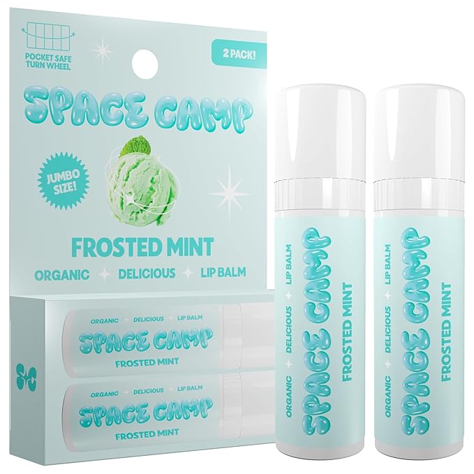 Wellness Jumbo Lip Balm - Frosted Mint Organic Flavored Balm (2 Pack)-Velvo Beauty