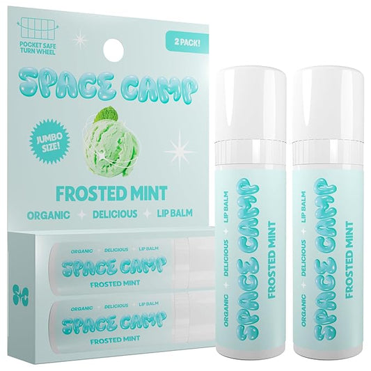 Wellness Jumbo Lip Balm - Frosted Mint Organic Flavored Balm (2 Pack)-Velvo Beauty