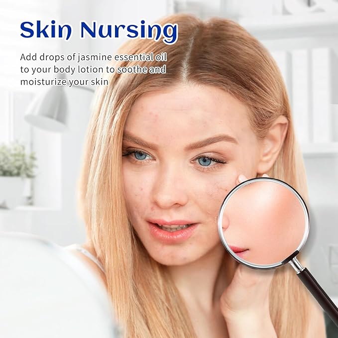 HIQILI Jasmine Essential Oil, Pure & Natural Jasmine Oil for Diffuser, Perfume, Shampoo, Aromatherapy-Velvo Beauty