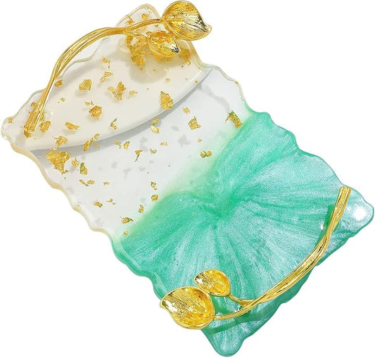 Resin Nail Art Palette, Nail Art Painting Palettes with Nail Palette Stirring Rod Gold Edge Nail Holder Nail Art Display Board Fashion Delicate Nail Tool Accessories, Type 6-Velvo Beauty