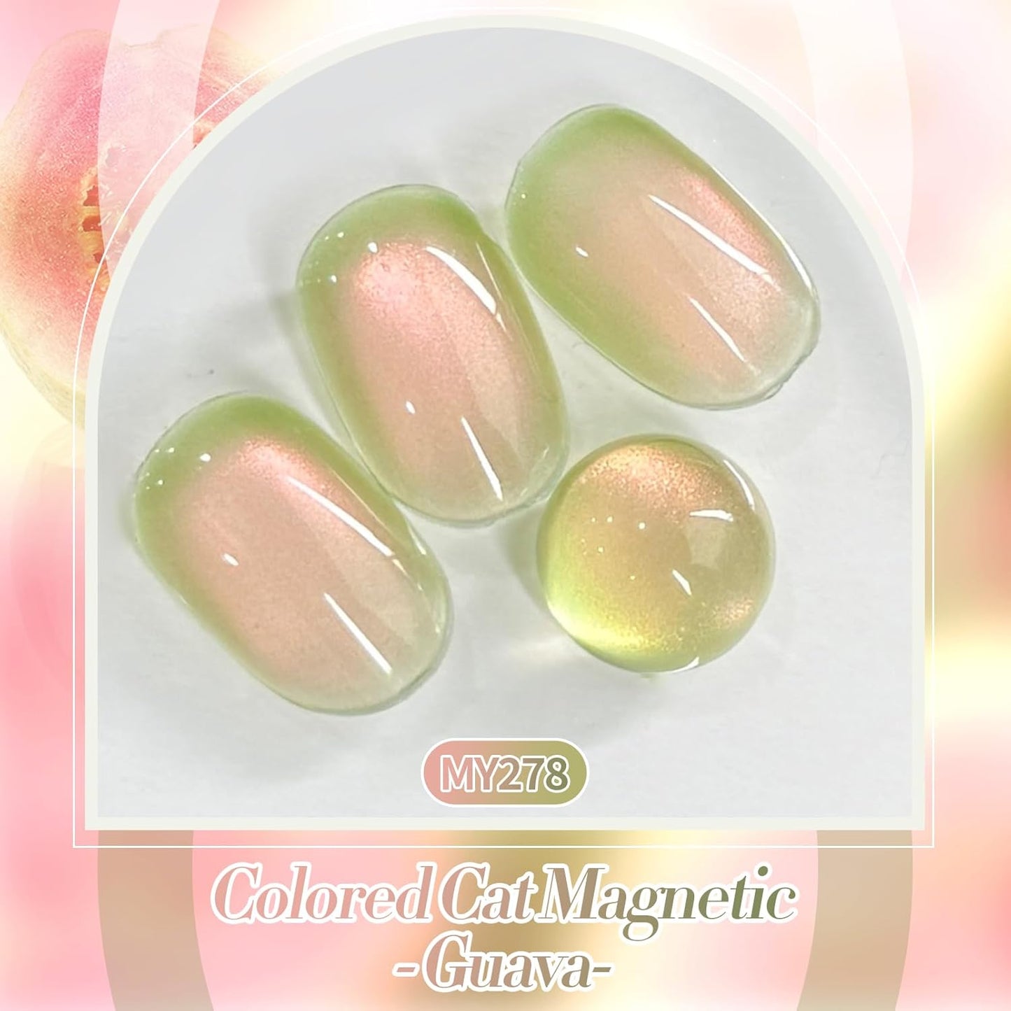 BORN PRETTY Cat Magnetic Eye Gel Nail Polish,Sweet Guava Green Pink Magnetic Gel Polish Manicure Nail Art DIY 15ml-Velvo Beauty