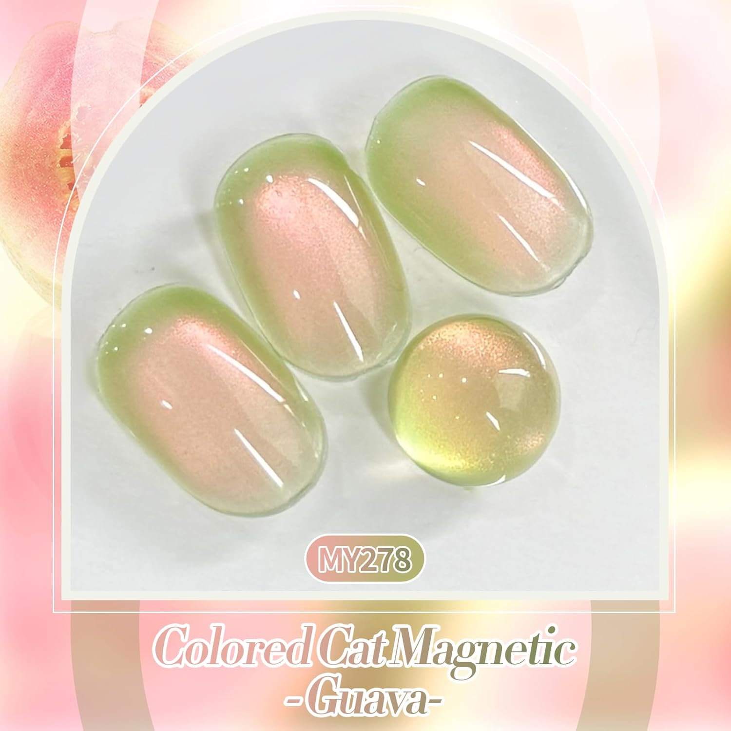 BORN PRETTY Cat Magnetic Eye Gel Nail Polish,Sweet Guava Green Pink Magnetic Gel Polish Manicure Nail Art DIY 15ml-Velvo Beauty