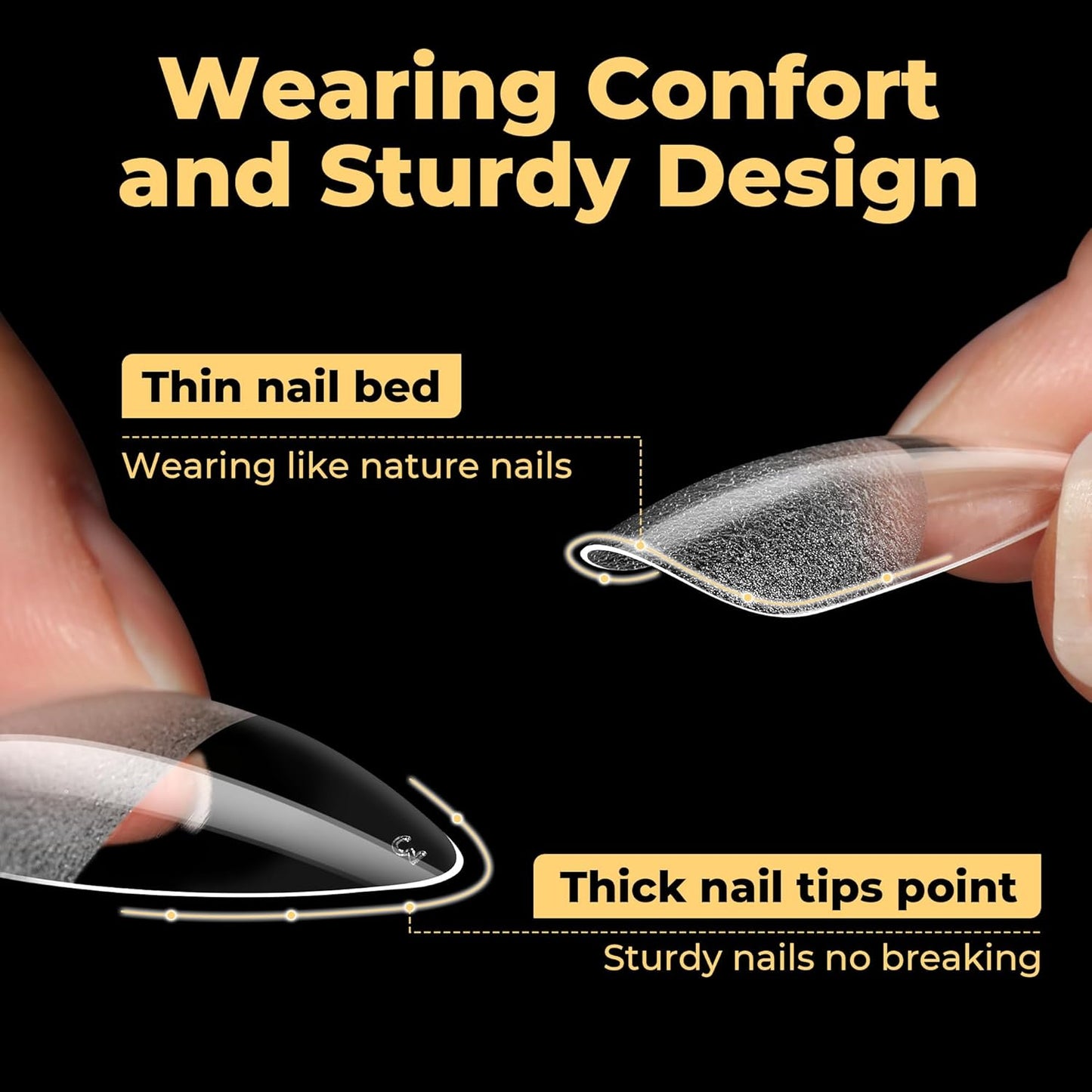 UNA GELLA Halloween Stiletto Press on Nails, 600 Pcs Medium Stiletto Nail Tips Almond Shape Pre Etched Full Cover Soft Gel Nails Tips for Nail Extensions Art DIY Salon 12 Sizes at Home-Velvo Beauty