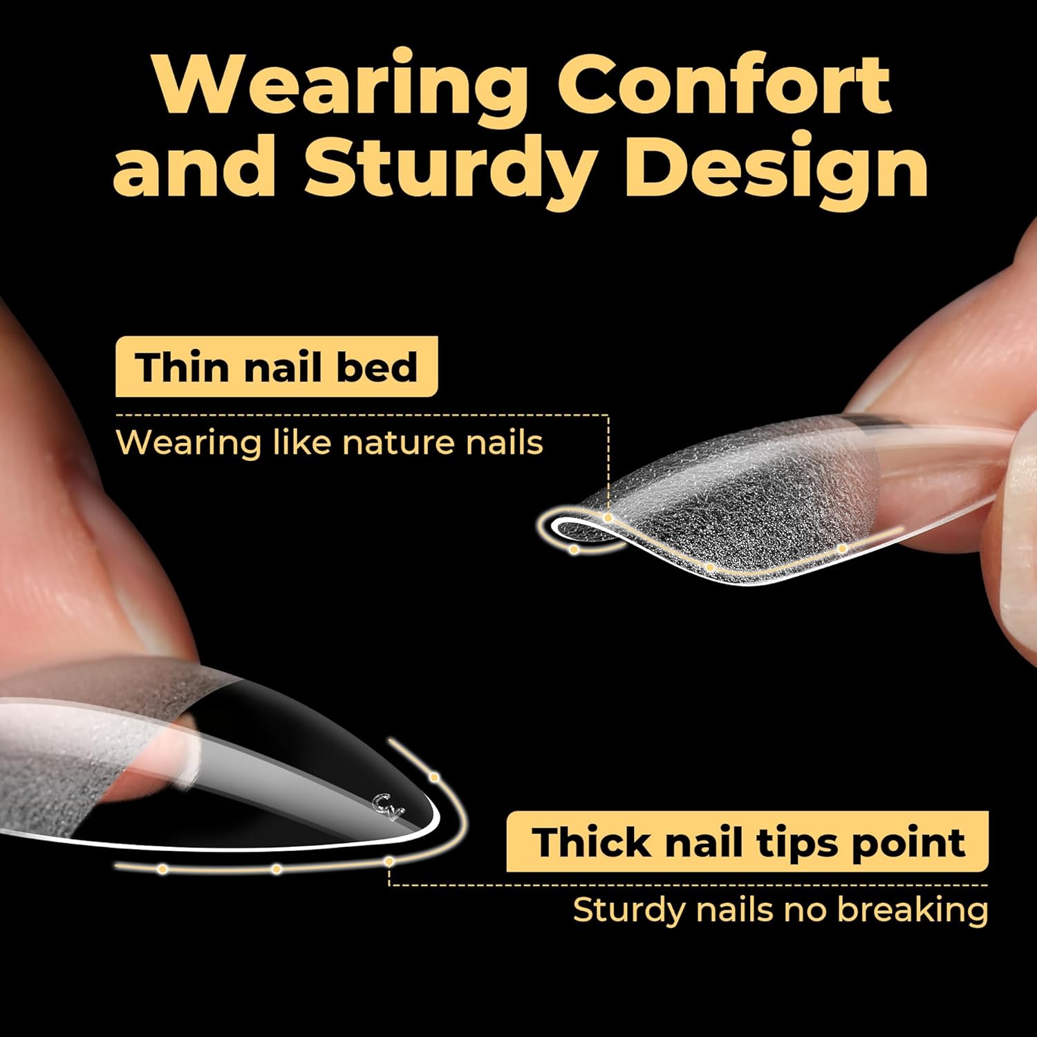 UNA GELLA Halloween Stiletto Press on Nails, 600 Pcs Medium Stiletto Nail Tips Almond Shape Pre Etched Full Cover Soft Gel Nails Tips for Nail Extensions Art DIY Salon 12 Sizes at Home-Velvo Beauty