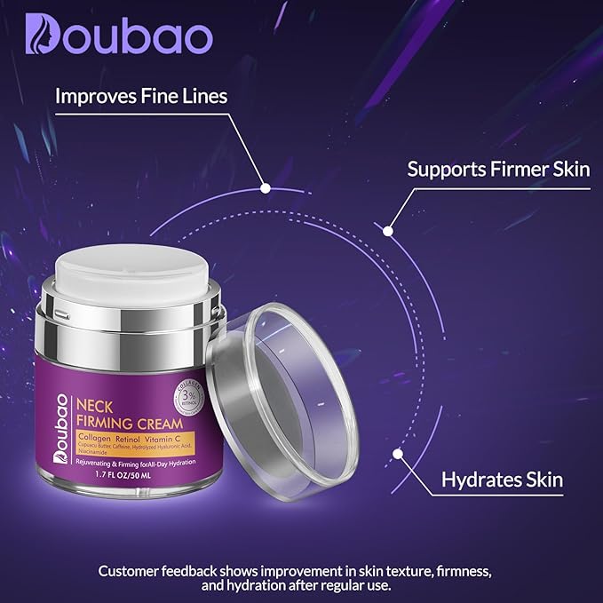 Neck Firming Cream, Wrinkle Cream for Women, Retinol Moisturizer with Collagen and Hyaluronic Acid for Neck, Face and Décolleté, 1.76 fl oz-Velvo Beauty