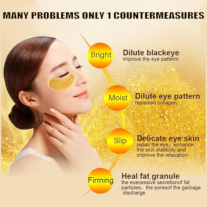 30 PCS Under Eye Collagen Patches,Crystal Pink Collagen Lip Masks，Gold Moisturizing Under Eye Mask，moisturizing skin, anti-chapping and anti-aging.…-Velvo Beauty