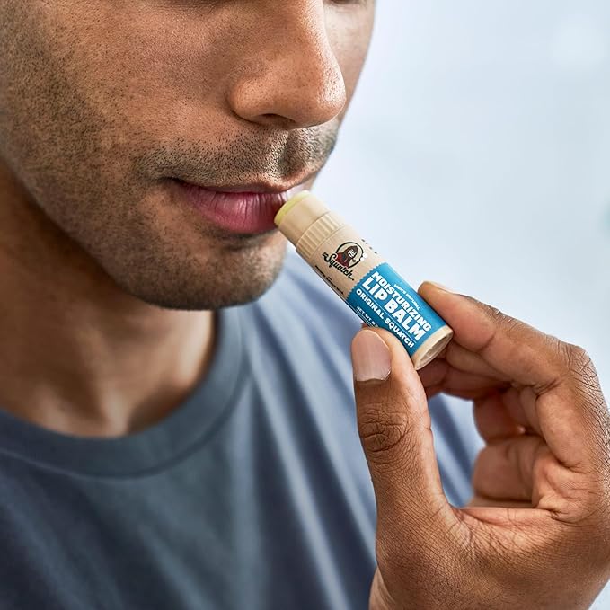 Dr. Squatch NEW Natural Lip Balm - Petrolatum, Paraben, Artificial Flavor-free - Shea Butter, Beeswax, Vitamin E - Original Squatch, Vanilla Bourbon, Coconut Cove, Wild Watermelon (0.25 oz, 4 Pack)-Velvo Beauty