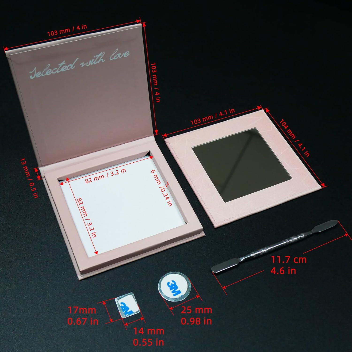 Small Empty Magnetic Makeup Palette with Mirror, Spatula, 20 Metal Stickers, Suitable for Eyeshadow Lipstick Blush Powder Highlighter and Contour (Black, Small)-Velvo Beauty