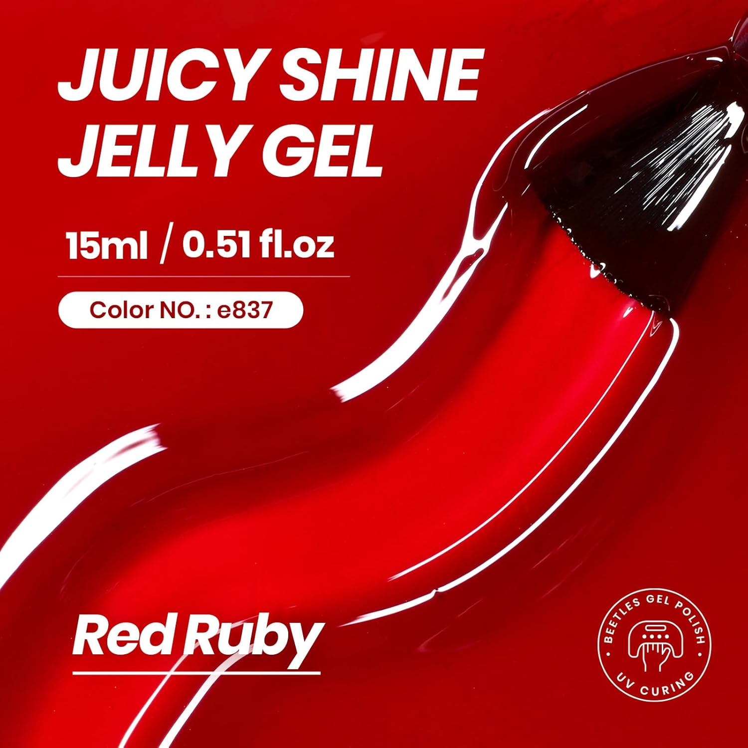 Beetles Jelly Red Gel Nail Polish - 15ML Fall Red Neutral Sheer Gel Polish Translucent Effect Soak Off UV French Nail Art Manicure Salon Gift for Women-Velvo Beauty