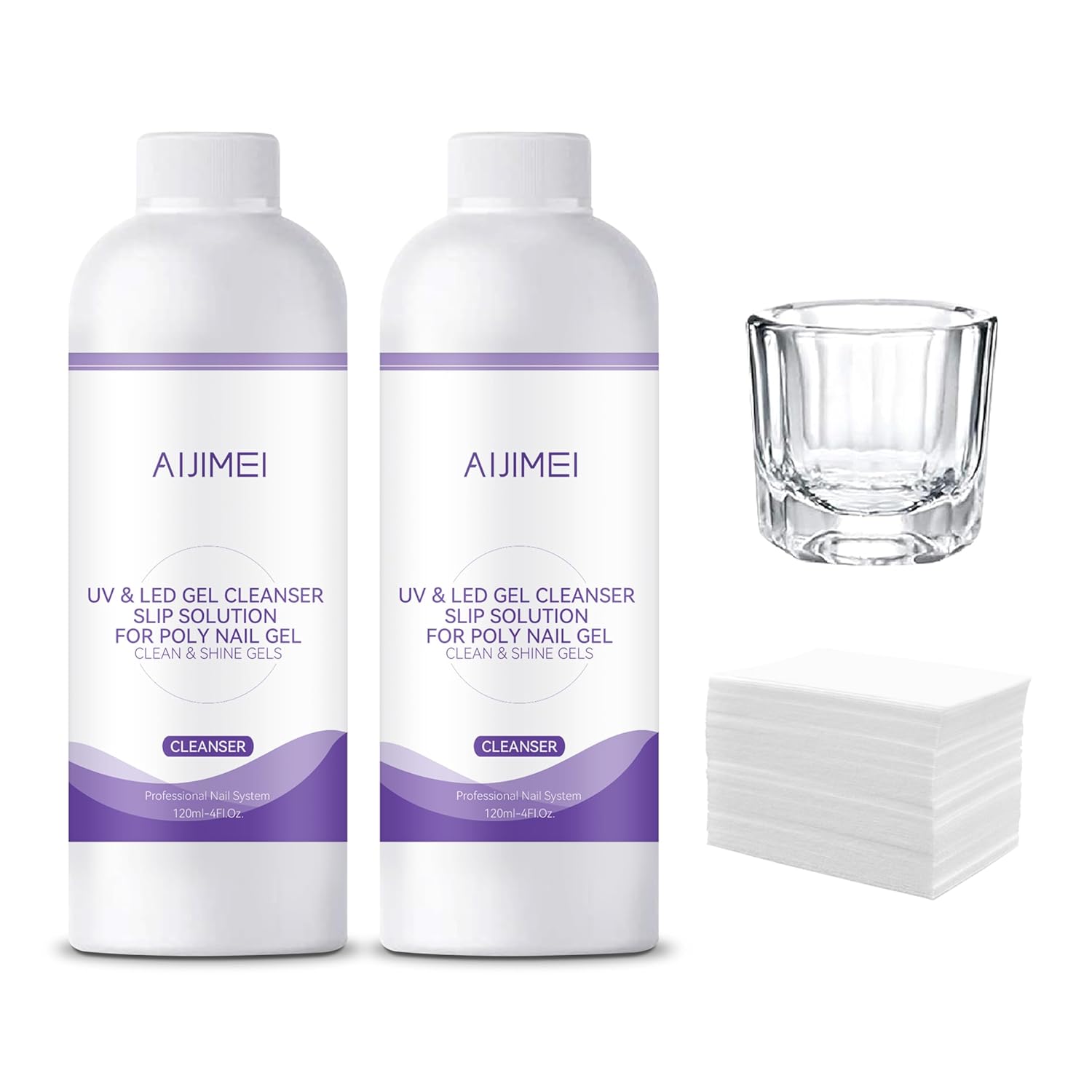 AIJIMEI Nail Slip Solution Poly Gel Slip Solution Set 4FL.OZ 2PCS Slip Solution for Nails Gel Nail Solutions Slip Solution for Poly Nail Gel UV&LED Gel Cleanser Slip Solution for Poly Nail Gel-Velvo Beauty