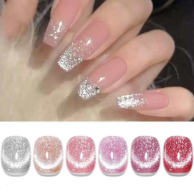 Born Pretty Magnetic Gel Polish Platinum Glitter Cat Magnetic Gel Nail Polish Silver Rose Gold Pink Red Purple Nail Salon DIY at Home-Velvo Beauty