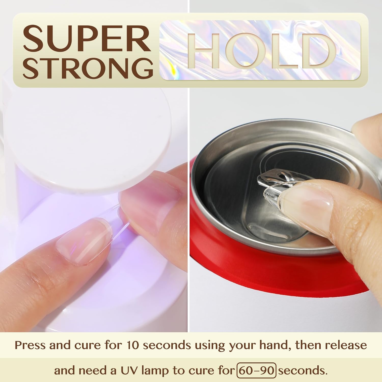 UNA GELLA 6 in 1 UV Gel Nail Glue for Clear Soft Gel Nails Tips, 2Pcs 15ml Lamp Curing Needed Long Lasting Super Strong Brush UV Nail Glue for Fake Tips and Clear Press on Nails-Velvo Beauty