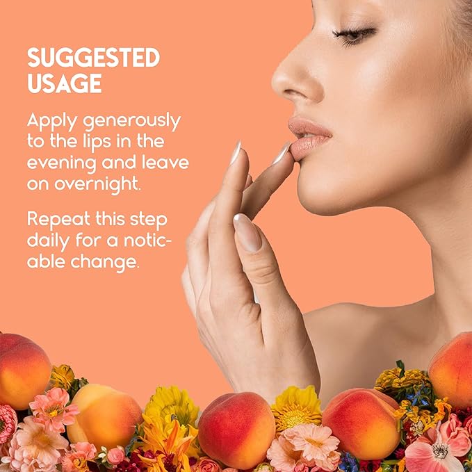 Lip Mask Overnight with Hyaluronic Acid & Collagen, Lip Sleeping Mask for Dry Cracked Lips, Moisturizing, Hydrating, Exfoliating Night Treatment for Lip Care (Peach)-Velvo Beauty