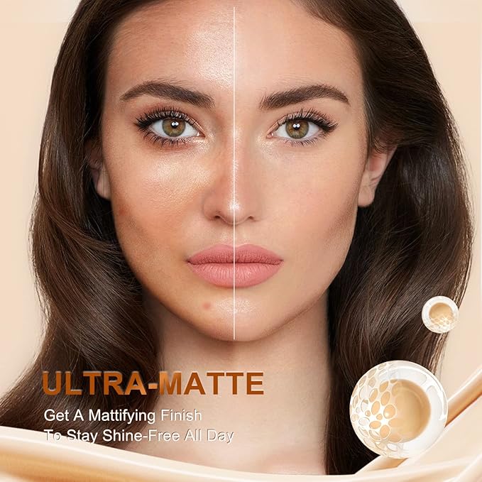 Ultra Matte Liquid Foundation Makeup, Full Coverage Shine Free Foundation Cream for Oily Skin, Waterproof Natural Face Foundation Make-Up Lasts Up to 24HR, 0.7Oz (#04)-Velvo Beauty