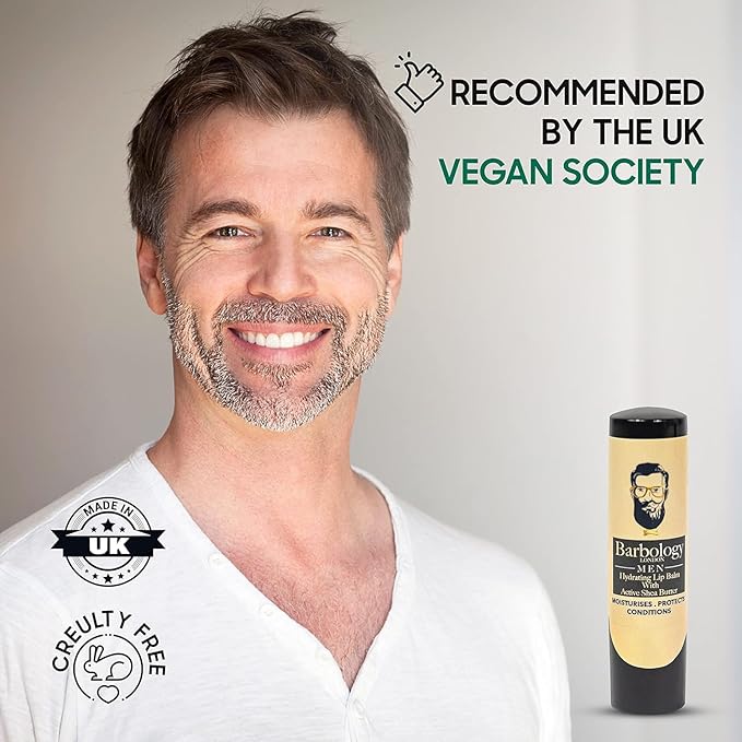 Men's Moisturizing Lip Balm for Chapped Lips with Organic Moroccan Argan Oil, Lightweight Formula Leaves Zero Residue, 0.17oz (Pack of 1)-Velvo Beauty