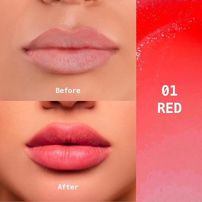 Ruby Kisses Balm Up Tinted Lip Balm, Non-Greasy Hydrating Formula, Nourishing Coconut Core & Vitamin E Infused, Lip Care with Natural Shine, Lightweight Sheer Color (Red)-Velvo Beauty