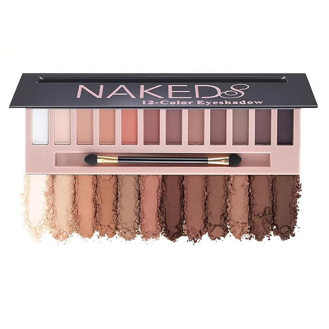 BestLand 12 Colors Makeup Nude Colors Eyeshadow Palette Natural Nude Matte Shimmer Glitter Pigment Eye Shadow Pallete Set Waterproof Smokey Professional Beauty Makeup Kit (Matte Color A)-Velvo Beauty