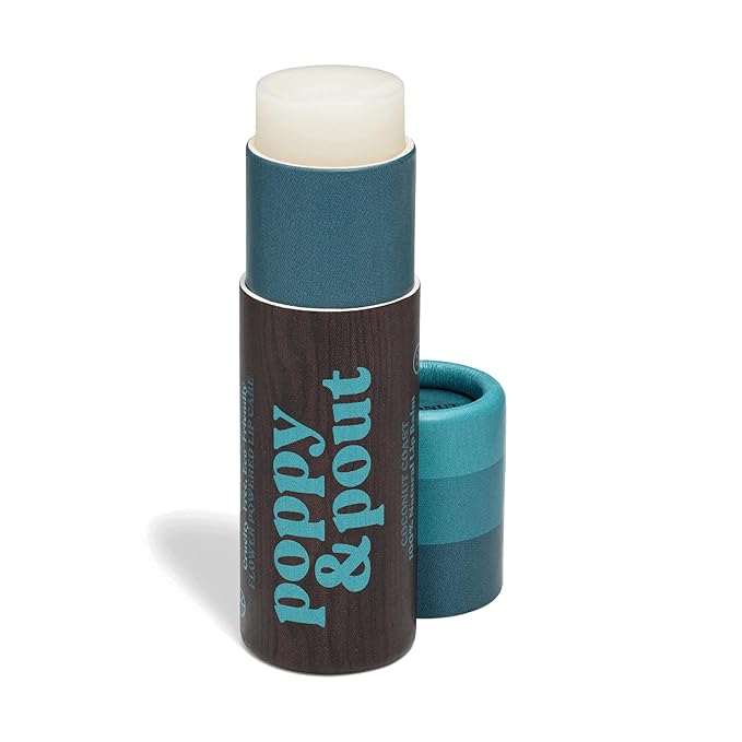 Poppy & Pout Coastal Coconut Jumbo Lip Balm | All Natural Lip Balms & Moisturizers | Hydrates with Beeswax, Vitamin E, Organic Coconut Oil | Cruelty-Free | Lip Balm in Recyclable Cardboard Tube-Velvo Beauty