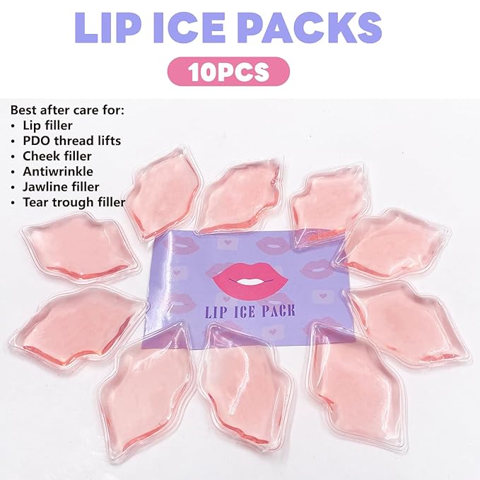 Lip Ice Pack for Cosmetic (10 PCS)，Ice Pack After lip ice treatment, reusable ice pack lip shape ice pack to relieve pain and relax lips, anti-aging lip care ice pack to reduce lip swelling-Velvo Beauty