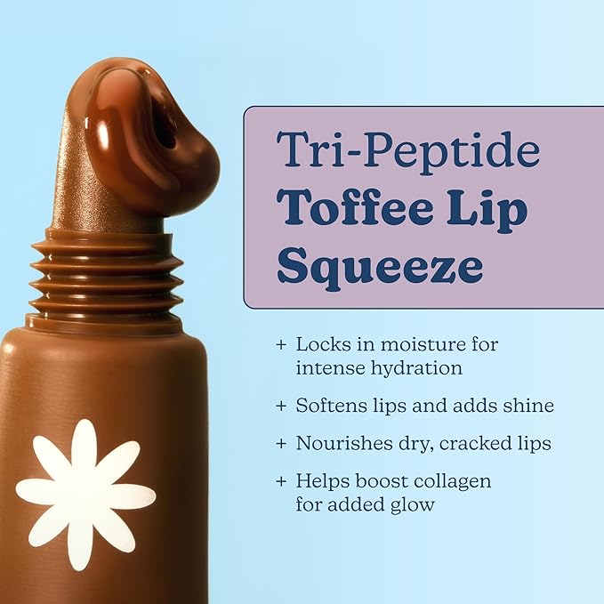 Blume Tri-Peptide Toffee Soft Brown Tinted Lip Balm - Superbalm Lip Moisturizer with Shea Butter and Squalane to Deeply Hydrate & Heal Dry, Cracked Lips - Cruelty Free & Vegan Lip Plumper (0.4 Fl Oz)-Velvo Beauty
