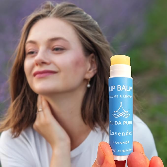 Lavender Lip Balm, Cruelty Free, Vegan Lip Balm Set, Beeswax Free, with Avocado Oil, Organic Jojoba Oil, and Vitamin E, Natural Moisturizer for Dry, Chapped, or Cracked Lips, 3 Tube Set-Velvo Beauty