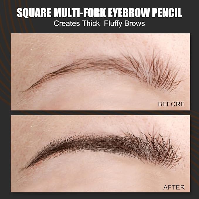 Microblading Eyebrow Pen - Waterproof Liquid Eyebrow Pencil with Angled Eyebrow Brush, Shapes & Fills Hair-Like Looking Brows, Lasts All-Day,Eye brow Pencil for Women and Girls Makeup,Brown-Velvo Beauty