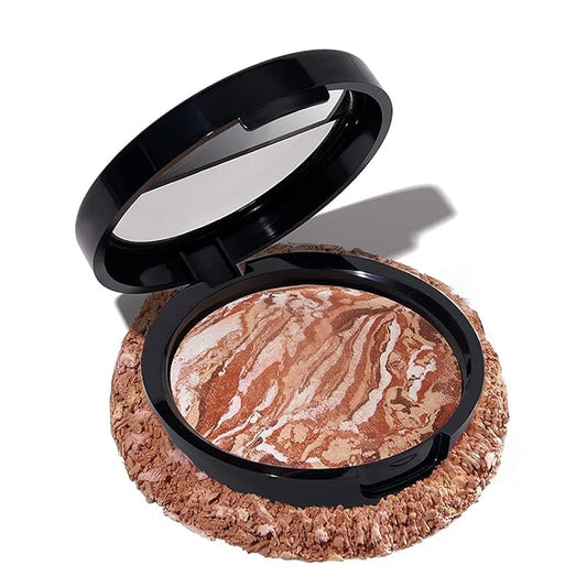 LAURA GELLER NEW YORK Baked Bronze-N-Brighten Bronzer Powder - Medium - Natural Bronze Glow-Velvo Beauty