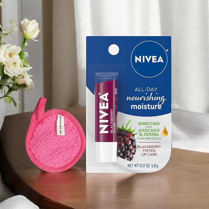 Lip Balm Hydrating, 0.17 Oz, Bundled with Westlake Art Makeup Cleansing Cloth, Enriched with Avocado & Jojoba for Soft, Smooth Lips, Hydrating Lip Balm, Blackberry Scent, Lip Balms & Moisturizers~ [P-Velvo Beauty