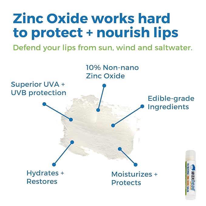 Waxhead Lip Sunscreen Lip Balm with SPF Lip Balm SPF, Zinc Sunscreen Chapstick SPF Chapstick with SPF, Organic Lip Balm with Sunscreen for Lips, Mint Lip Balm-Velvo Beauty